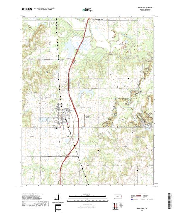 US Topo 7.5-minute map for Pleasanton KS