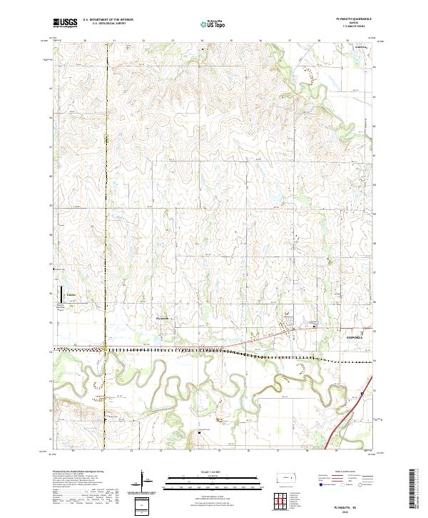 US Topo 7.5-minute map for Plymouth KS