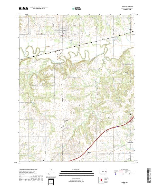 US Topo 7.5-minute map for Pomona KS