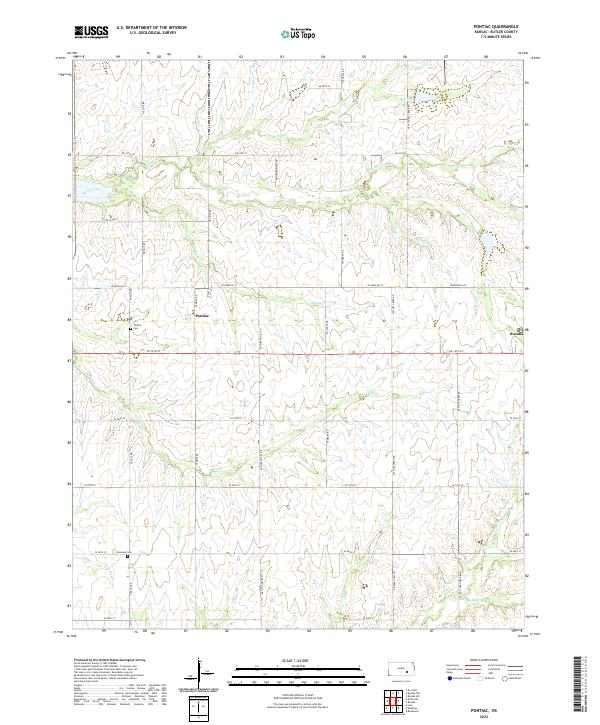 US Topo 7.5-minute map for Pontiac KS