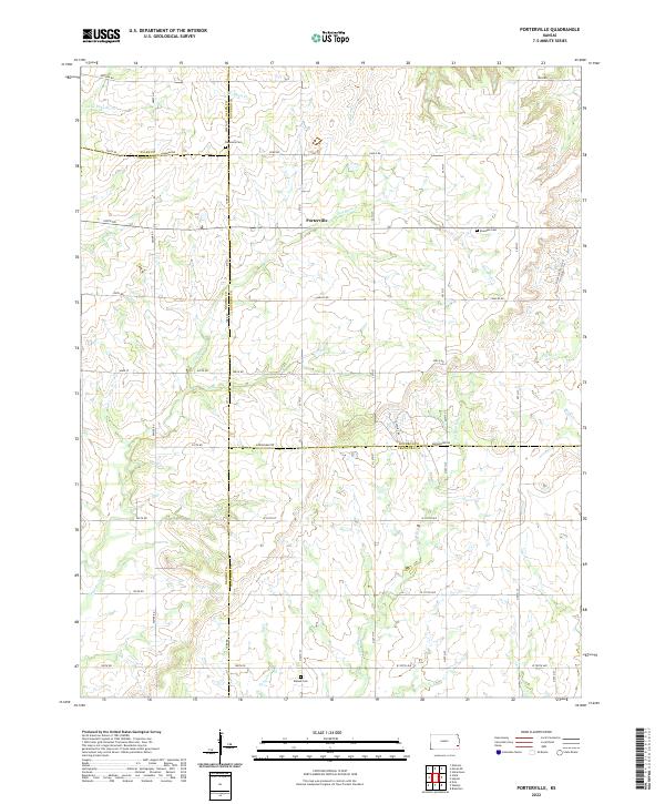 US Topo 7.5-minute map for Porterville KS