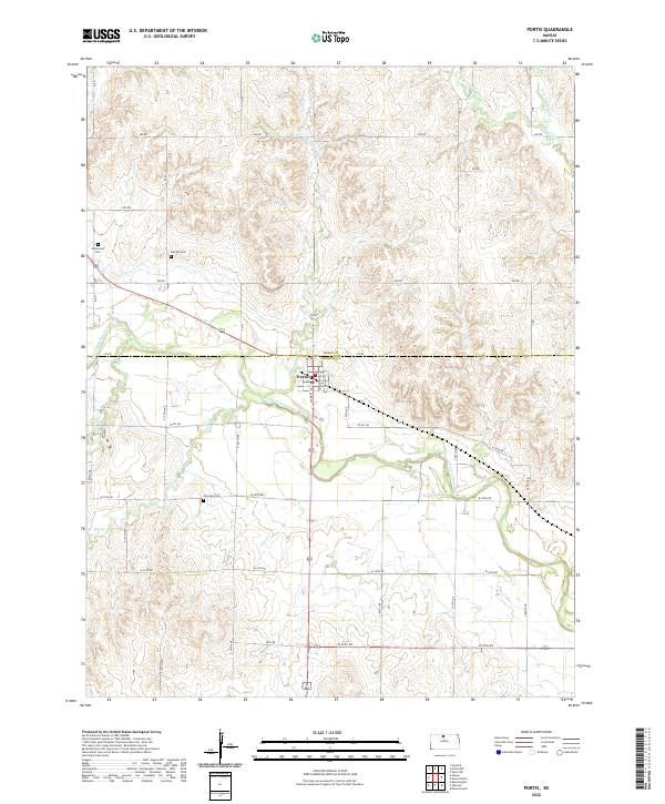 US Topo 7.5-minute map for Portis KS