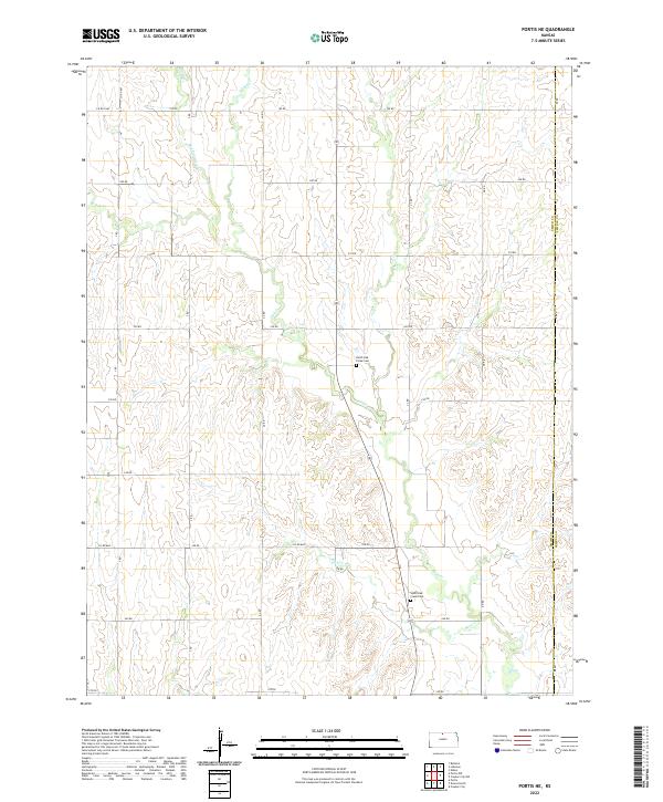 US Topo 7.5-minute map for Portis NE KS