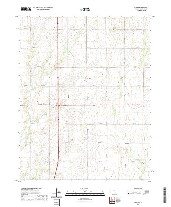 US Topo 7.5-minute map for Portland KS