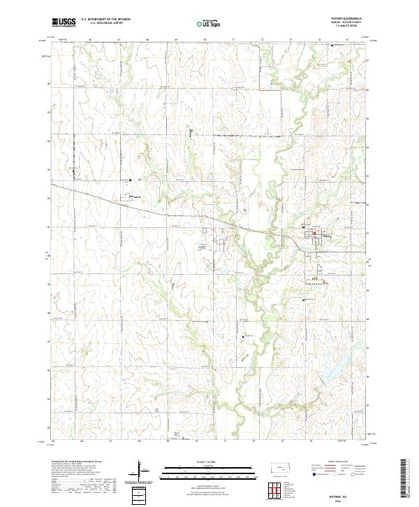 US Topo 7.5-minute map for Potwin KS