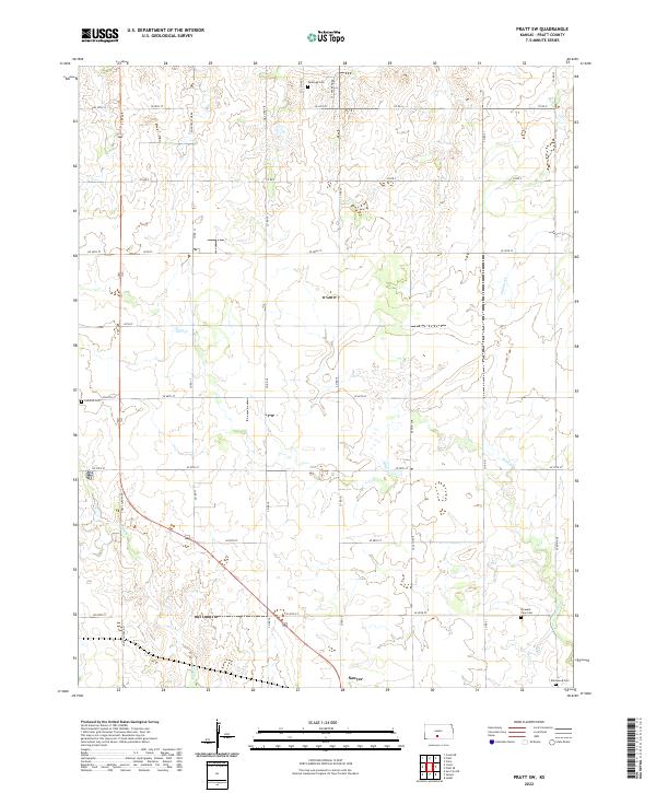 US Topo 7.5-minute map for Pratt SW KS