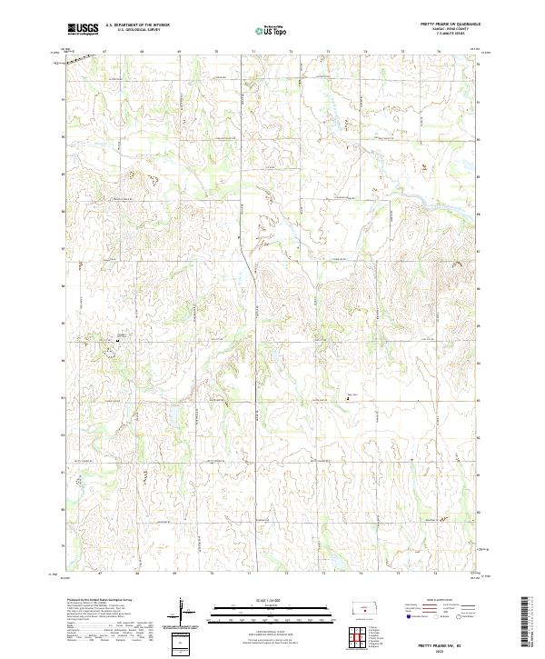 US Topo 7.5-minute map for Pretty Prairie SW KS