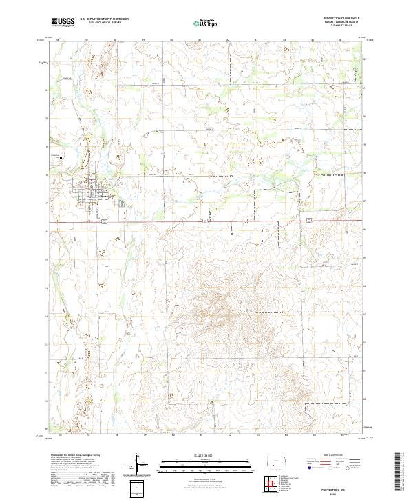 US Topo 7.5-minute map for Protection KS