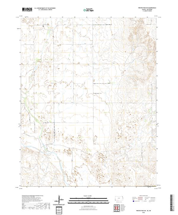 US Topo 7.5-minute map for Protection SW KSOK