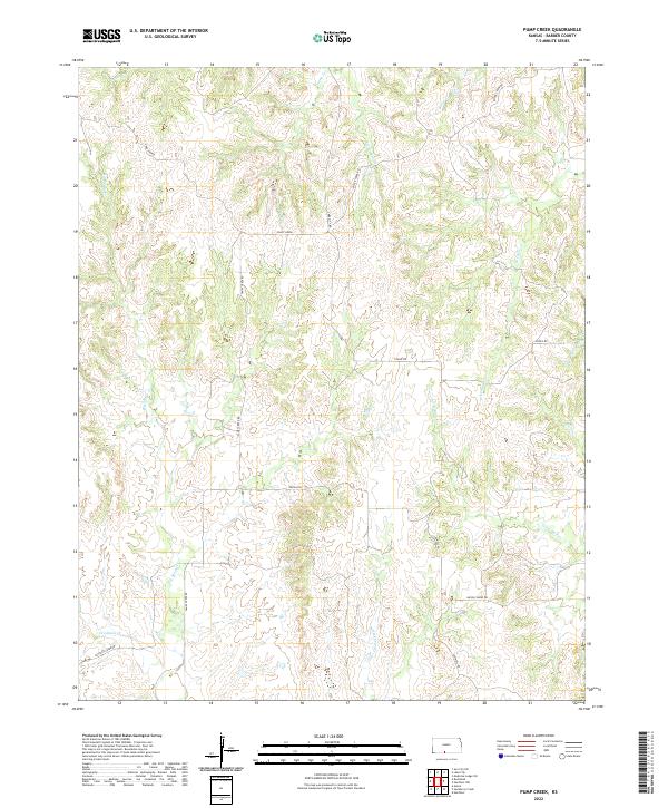 US Topo 7.5-minute map for Pump Creek KS