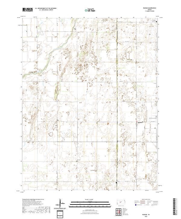 US Topo 7.5-minute map for Radium KS