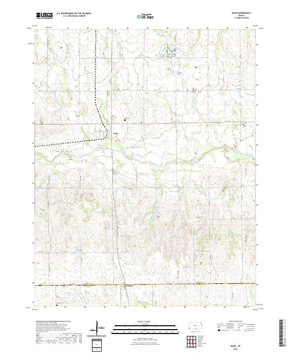 US Topo 7.5-minute map for Rago KS