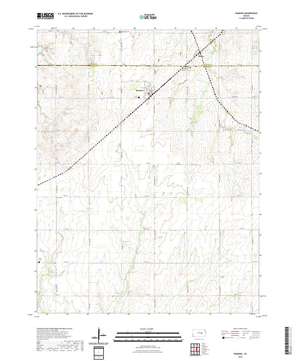 US Topo 7.5-minute map for Ramona KS