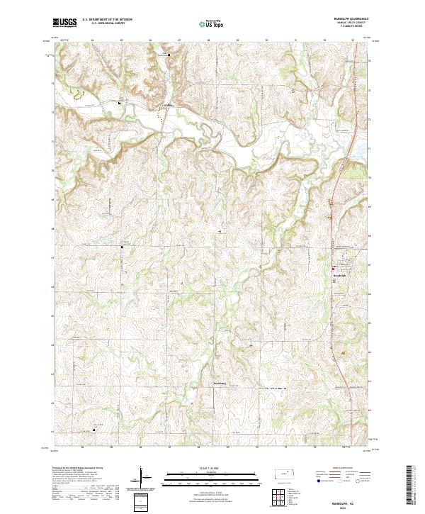 US Topo 7.5-minute map for Randolph KS