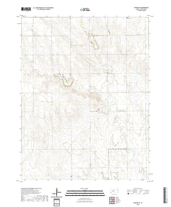 US Topo 7.5-minute map for Ransom SE KS