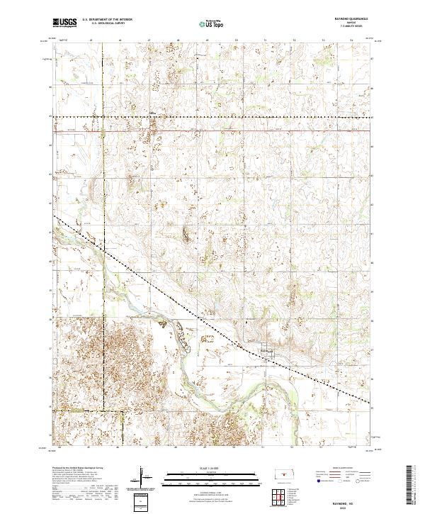 US Topo 7.5-minute map for Raymond KS