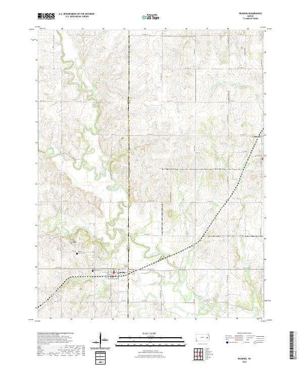 US Topo 7.5-minute map for Reading KS