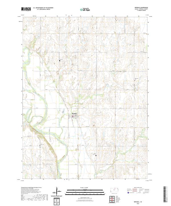 US Topo 7.5-minute map for Republic KS