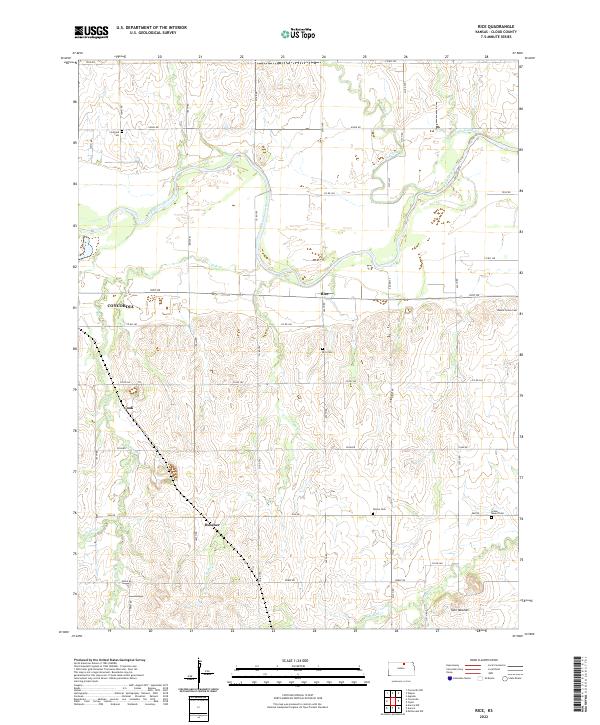 US Topo 7.5-minute map for Rice KS