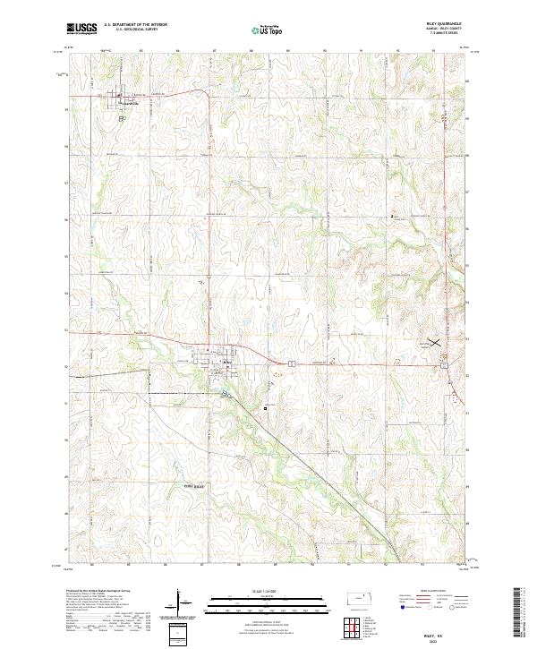 US Topo 7.5-minute map for Riley KS