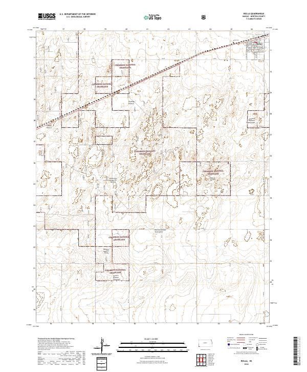 US Topo 7.5-minute map for Rolla KS