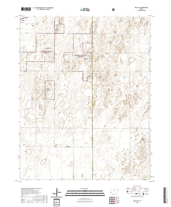 US Topo 7.5-minute map for Rolla SE KS