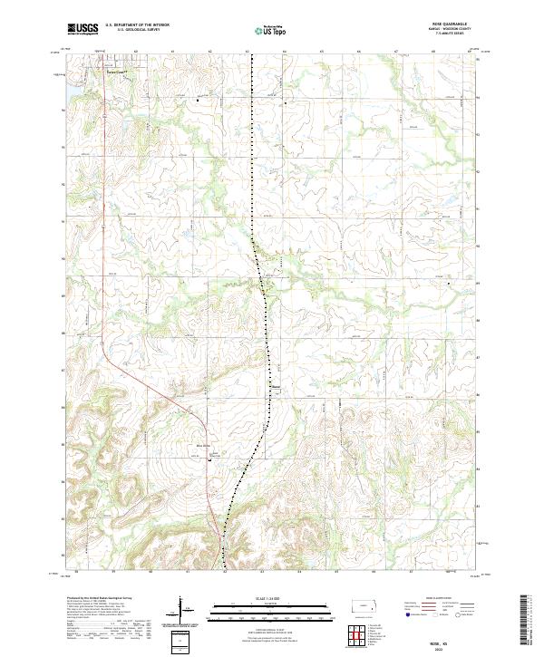 US Topo 7.5-minute map for Rose KS