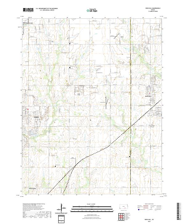 US Topo 7.5-minute map for Rose Hill KS