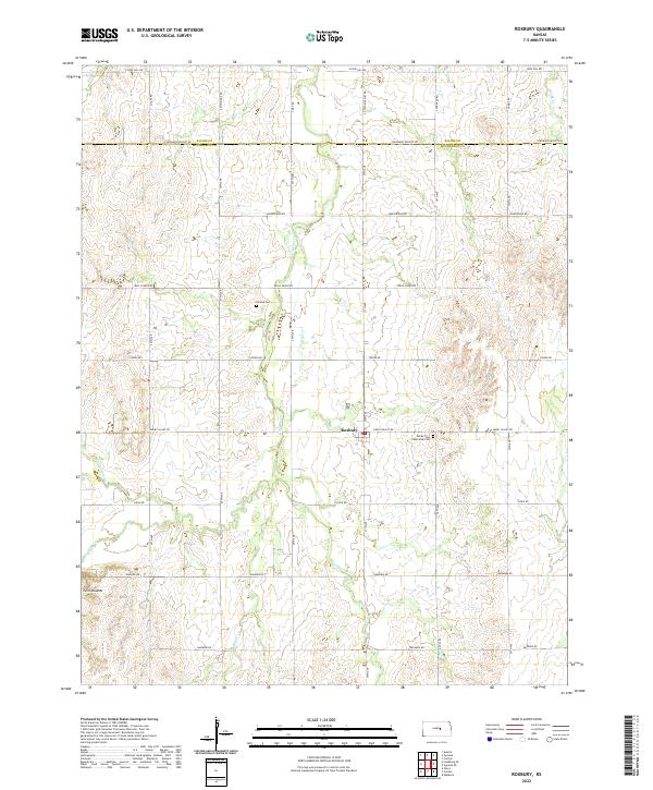 US Topo 7.5-minute map for Roxbury KS