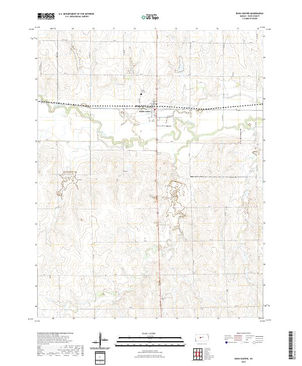 US Topo 7.5-minute map for Rush Center KS