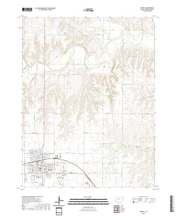 US Topo 7.5-minute map for Russell KS