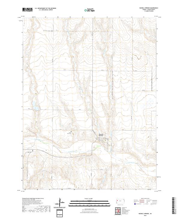 US Topo 7.5-minute map for Russell Springs KS