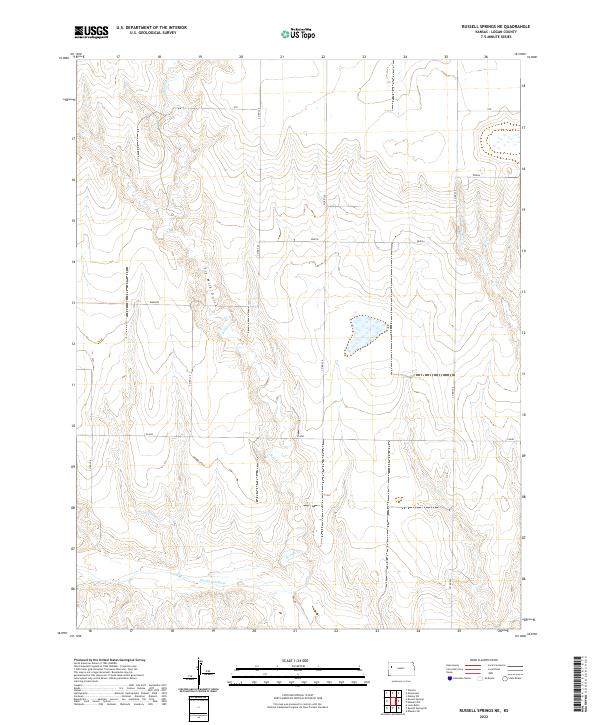 US Topo 7.5-minute map for Russell Springs NE KS