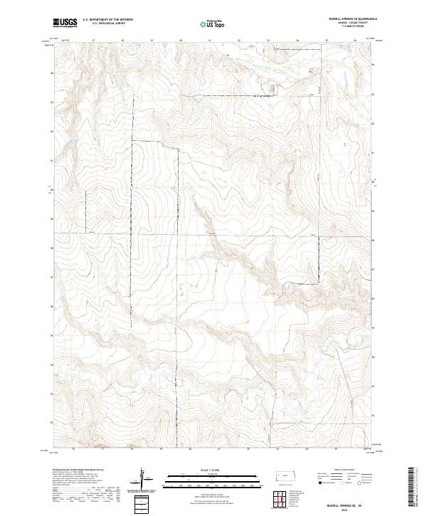 US Topo 7.5-minute map for Russell Springs SE KS