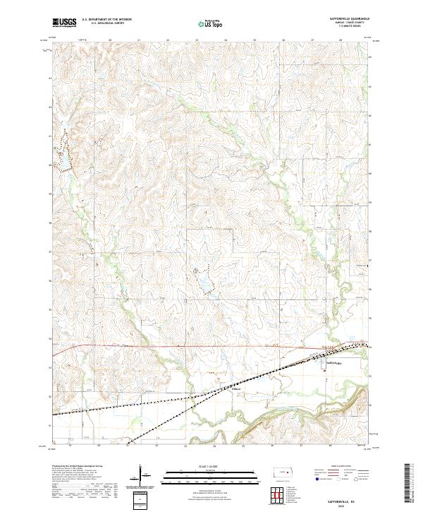 US Topo 7.5-minute map for Saffordville KS