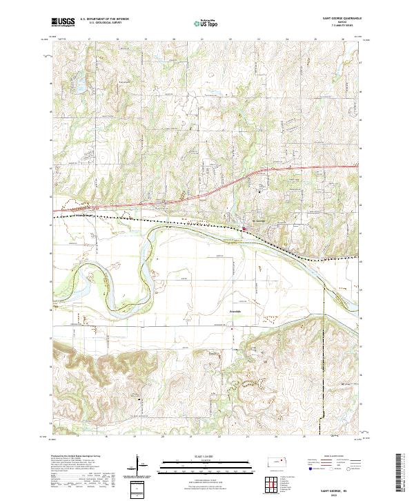 US Topo 7.5-minute map for Saint George KS