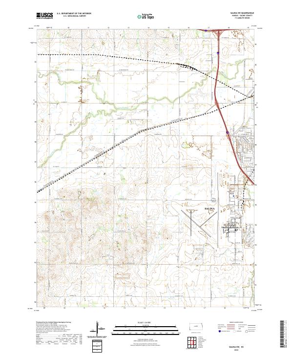 US Topo 7.5-minute map for Salina SW KS