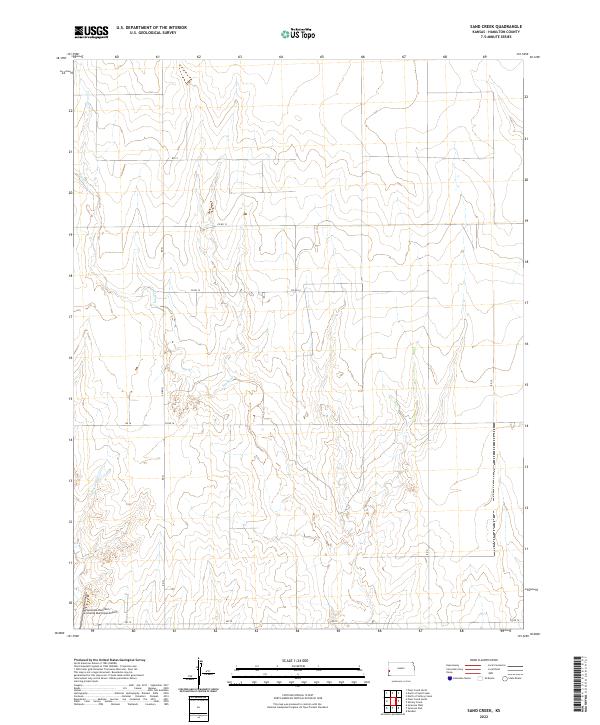 US Topo 7.5-minute map for Sand Creek KS