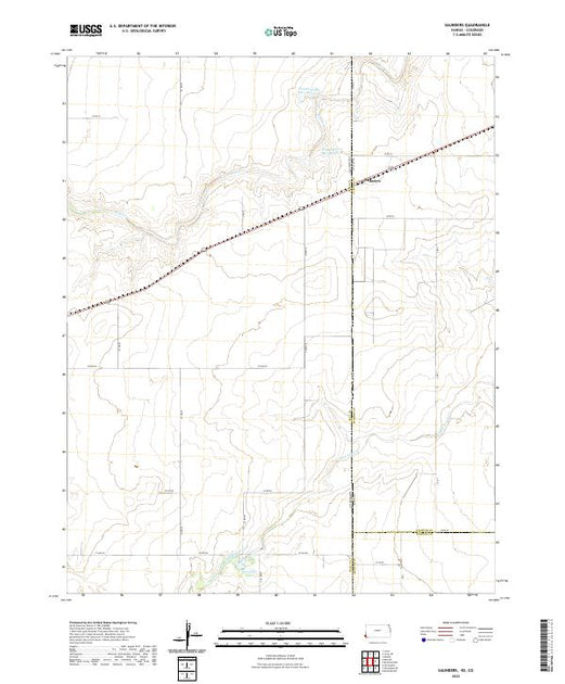 US Topo 7.5-minute map for Saunders KSCO – American Map Store