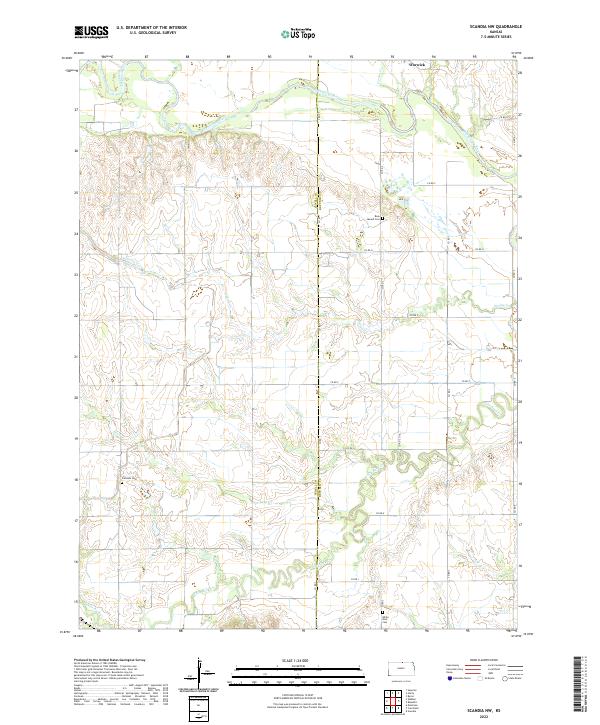 US Topo 7.5-minute map for Scandia NW KS