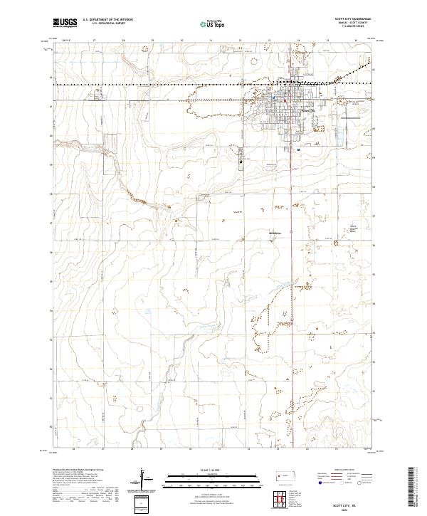 US Topo 7.5-minute map for Scott City KS