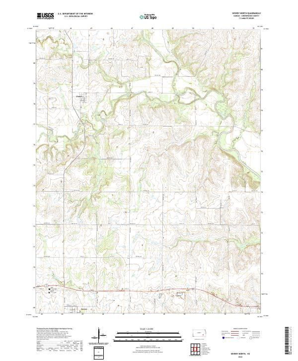 US Topo 7.5-minute map for Severy North KS