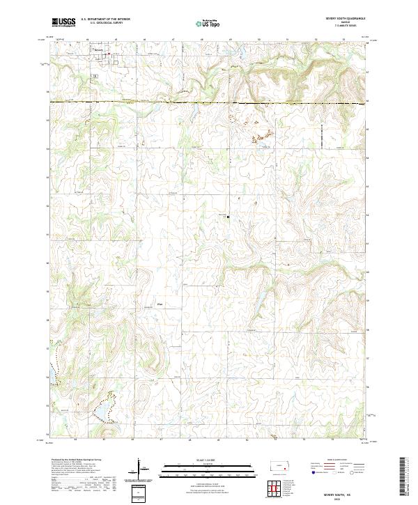 US Topo 7.5-minute map for Severy South KS