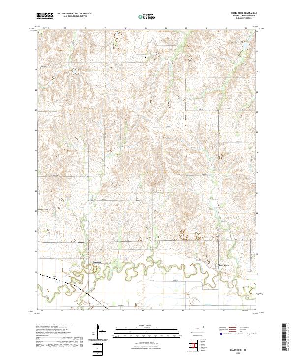 US Topo 7.5-minute map for Shady Bend KS