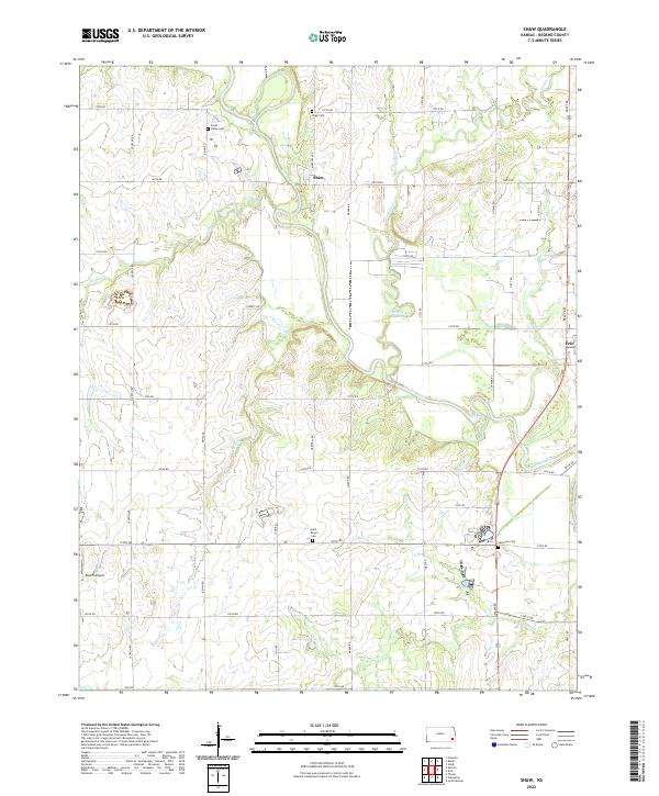 US Topo 7.5-minute map for Shaw KS