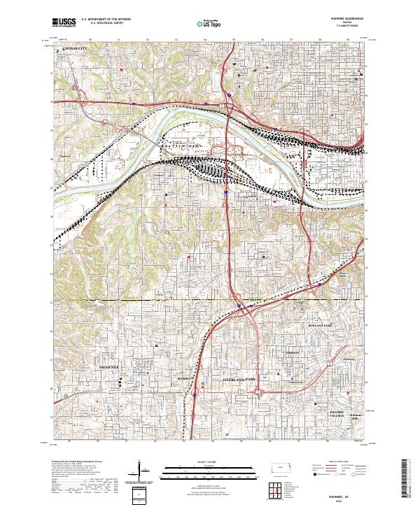 US Topo 7.5-minute map for Shawnee KS