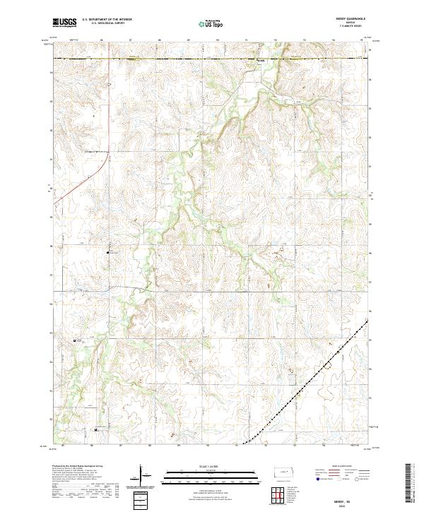 US Topo 7.5-minute map for Skiddy KS