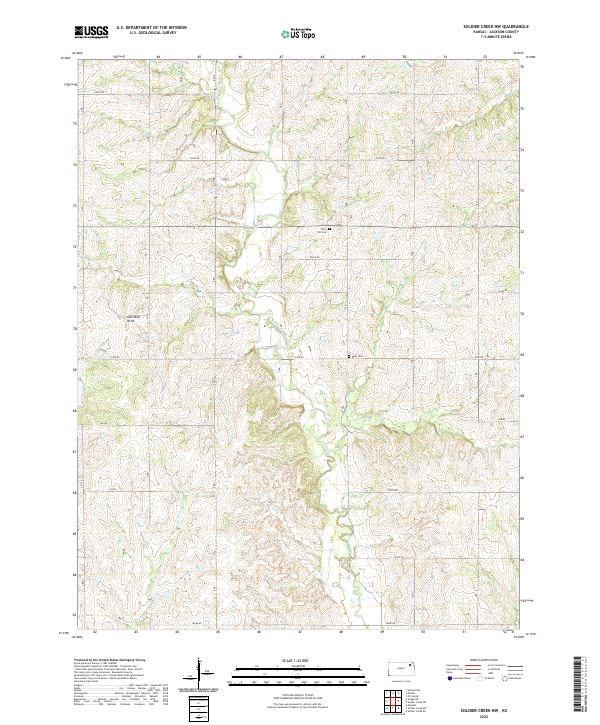 US Topo 7.5-minute map for Soldier Creek NW KS