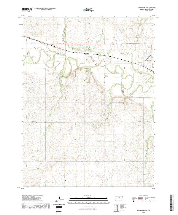 US Topo 7.5-minute map for Solomon Rapids KS