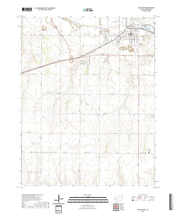 US Topo 7.5-minute map for South Dodge KS